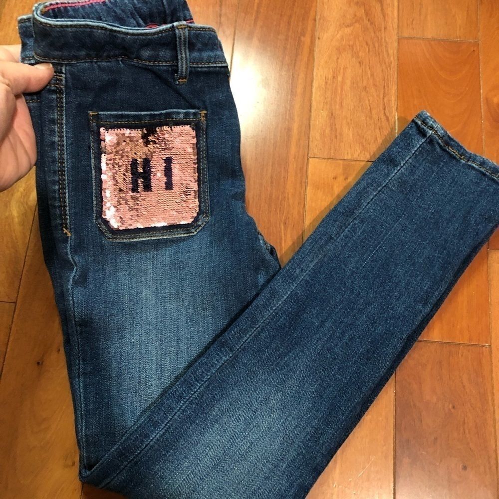 Gap Girls Denim Hi/Bye Flip Sequin Front Pockets Skinny Jean - Picture 6 of 15